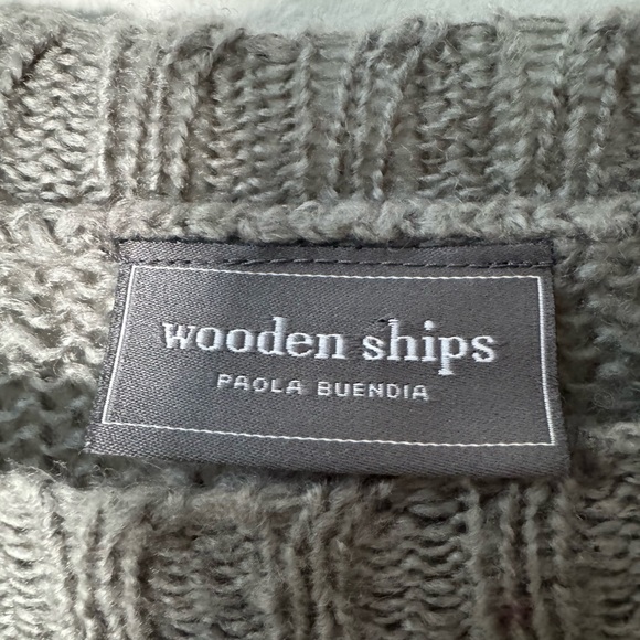 GAME DAY Wooden Ships Open Knit Gray & White Sweater - Picture 5 of 6